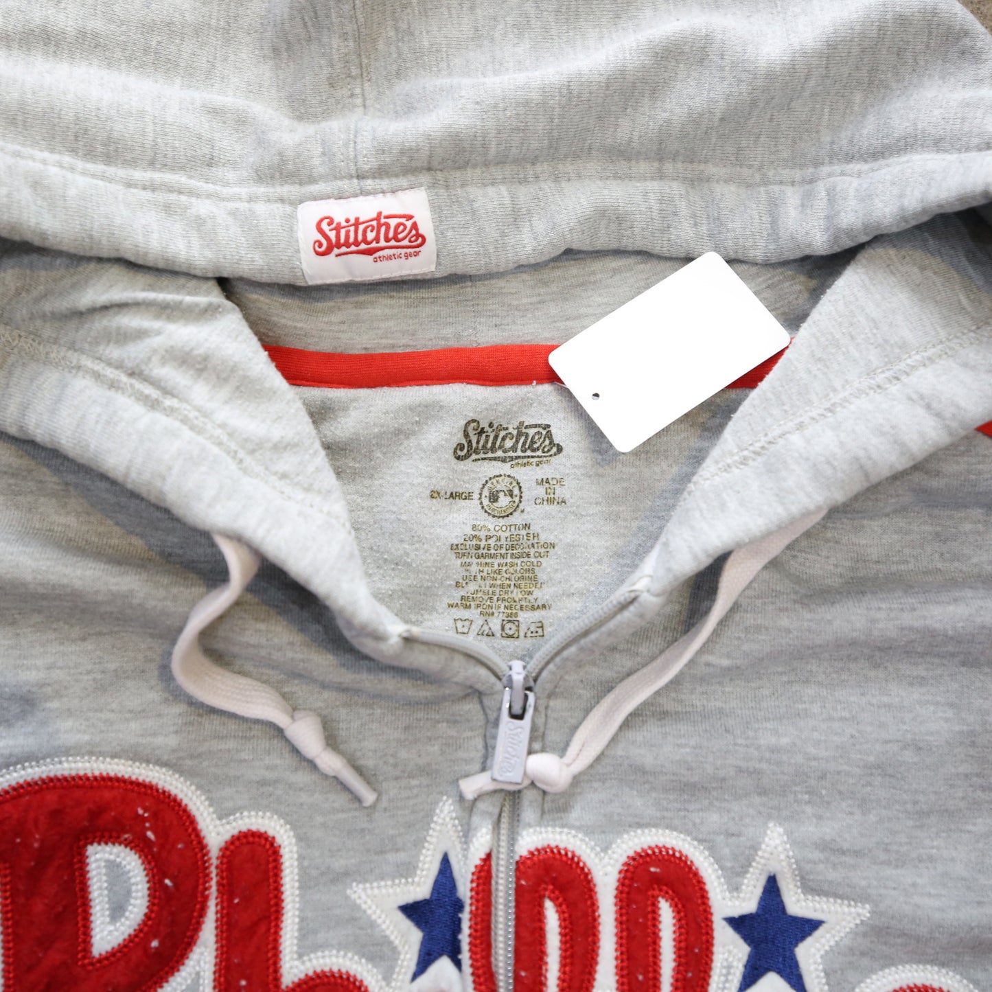 men’sパーカー フルジップパーカー MLB Phillies フィラデルフィア フィリーズ Stitches /スティッチ