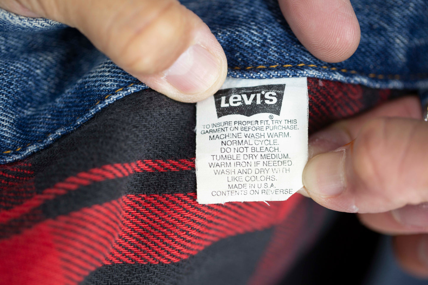 men’sアウター デニムジャケット Gジャン バッファローチェック 90’s Levi's /リーバイス 70427−4891