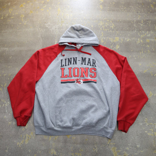 men’sパーカー　プルオーバーパーカー　Linn−Mar High School Lions　JERZEES /ジャージーズ